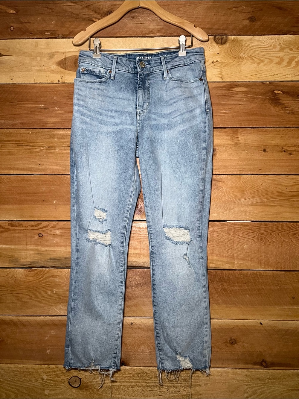 Denizen from Levi’s Light Wash Distressed Women's Jeans - Classic Straight Fit